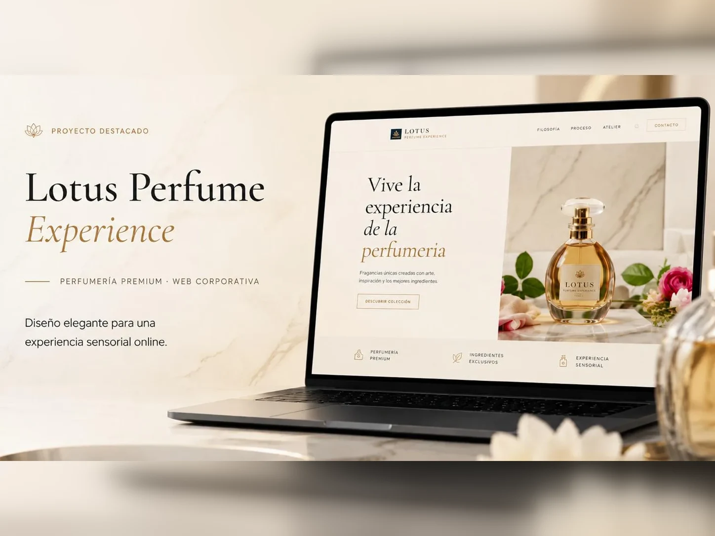 Landing page para perfumería de lujo en Madrid — Lotus Experience