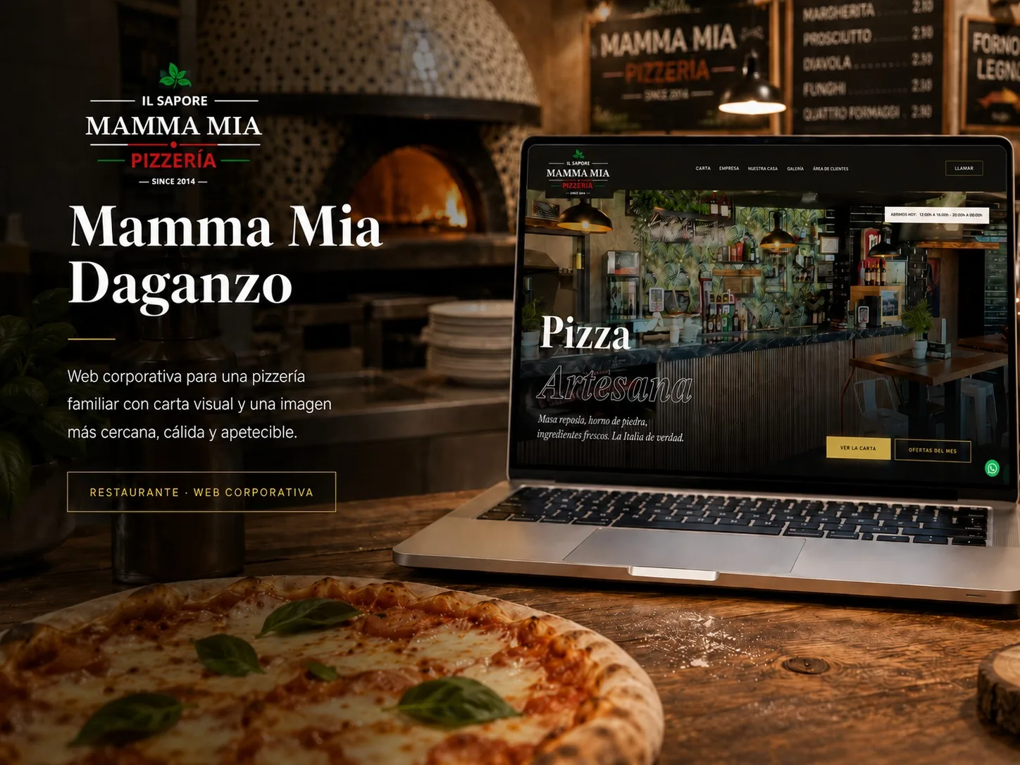 Diseño web para restaurante en Madrid con reservas online — MammaMia Daganzo