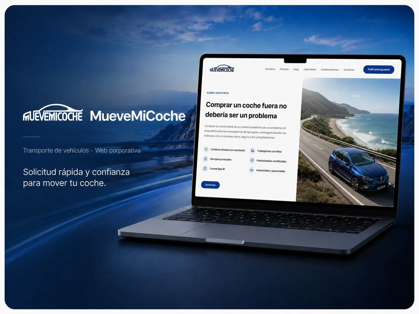 Plataforma web de transporte de vehículos puerta a puerta en toda España — MueveMiCoche